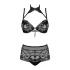 Obsessive Elizenes - patterned, sheer bra set (black)