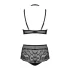 Obsessive Elizenes - patterned, sheer bra set (black) - L/XL