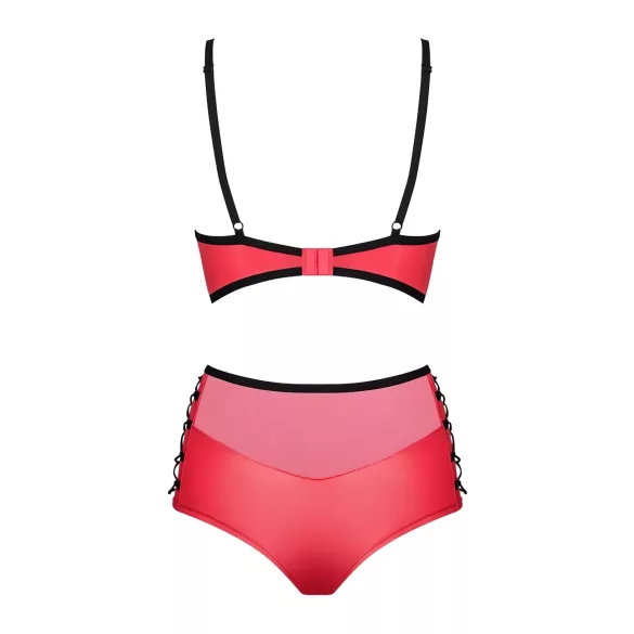 Obsessive Leatheria - Faux Leather Bra Set (Red) - S/M