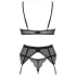 Obsessive Chemeris - bra set with suspender belt (black)