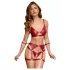Cottelli Bondage - Shiny Red Bra Set & Handcuffs