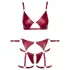 Cottelli Bondage - Shiny Red Bra Set & Handcuffs - XL