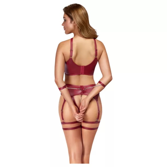 Cottelli Bondage - Cross-Strap Bra Set (Red) - L