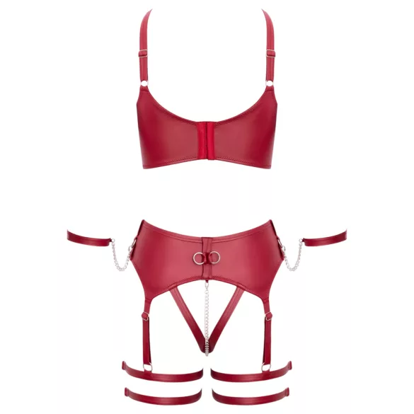 Cottelli Bondage - Cross-Strap Bra Set (Red) - L