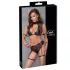 Cottelli Bondage - Bra Set with Mesh Inserts (Black)