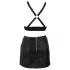 Cottelli - faux leather top and mini skirt set (black) - M