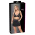 Cottelli - faux leather top and mini skirt set (black) - L