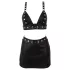 Cottelli - faux leather top and mini skirt set (black) - L