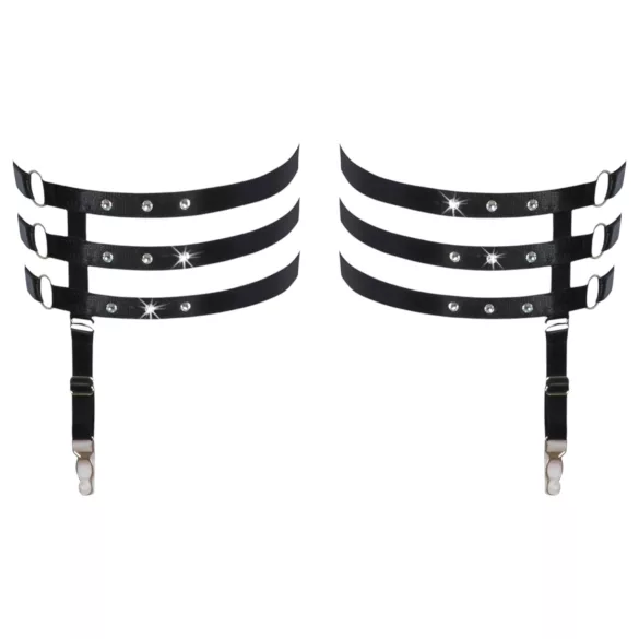 Cottelli - Leather-Look Thigh Garter (Black)