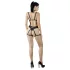 Cottelli - black decorative body harness lingerie trio (S-L)
