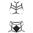 Cottelli - black decorative body harness lingerie trio (S-L)