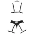 Cottelli - black decorative body harness lingerie trio (S-L)
