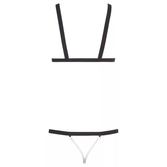 Bad Kitty - black studded strappy bodysuit (S-L)