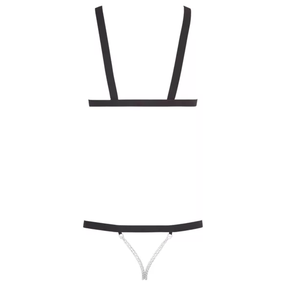 Bad Kitty - black studded strappy bodysuit (S-L)