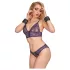 Bad Kitty - cuffs with chain (black-rose gold)