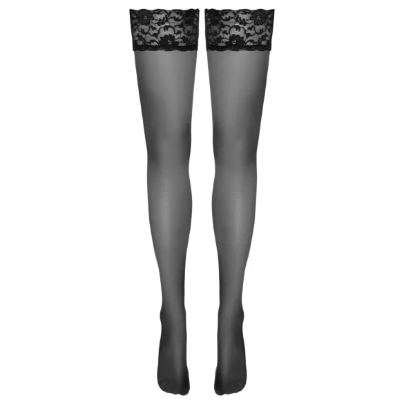 Cottelli - lace-top hold-up stockings (black) - 3