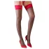 Cottelli - Black Stockings with Red Lace Trim - 6