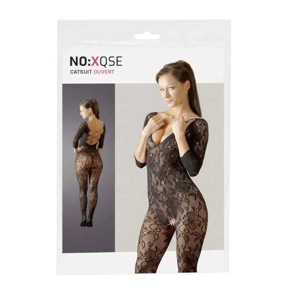 NO:XQSE - black floral bodystocking (S-L)