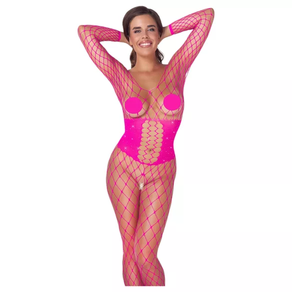 Cottelli - pink fishnet bodystocking (S-L)