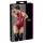 Cottelli Party - zip-up, sleeveless shiny bodysuit (red) - XL