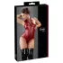 Cottelli Party - zip-up, sleeveless shiny bodysuit (red) - XL