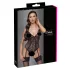 Cottelli - Lace Open-Back Black Bodysuit with Garter - M