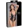 Cottelli Bondage - Shiny Black Open-Front Ringed Bodysuit - XL