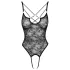 Cottelli - Sheer, Open Lace Bodysuit (Black) - L