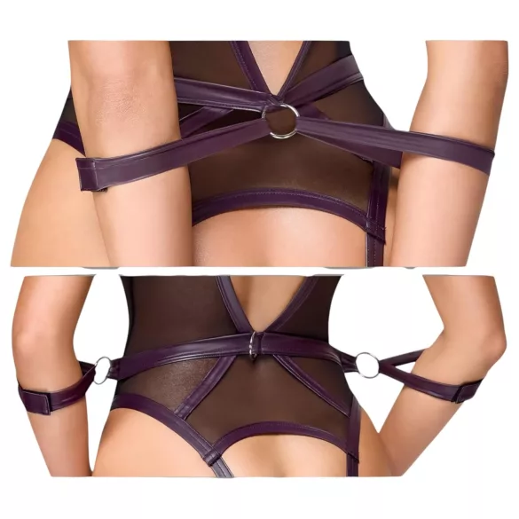 Cottelli Bondage - open body with arm cuffs (black) - M