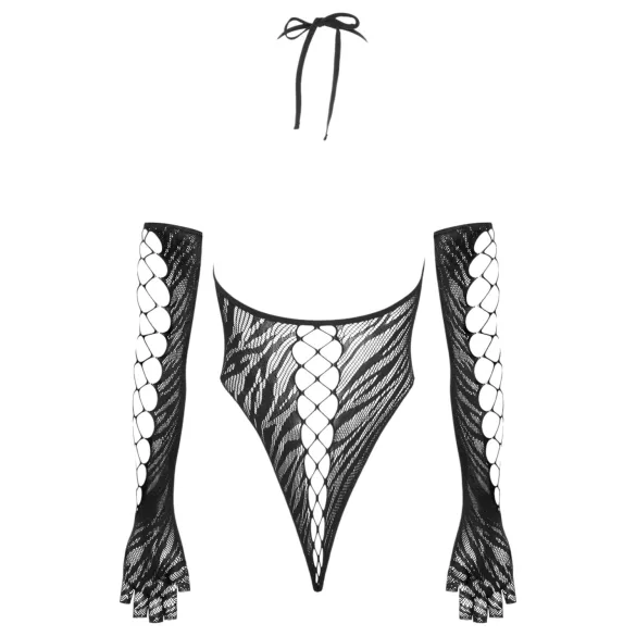 Cottelli - black bodysuit with gloves (S-L)
