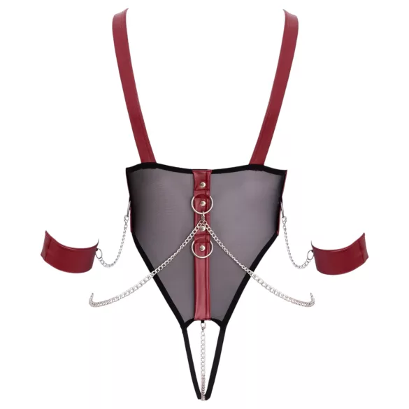 Cottelli Bondage - Strappy Open Body with Chain (Black) - M