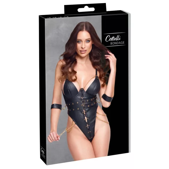 Cottelli - chained bondage bodysuit (black)