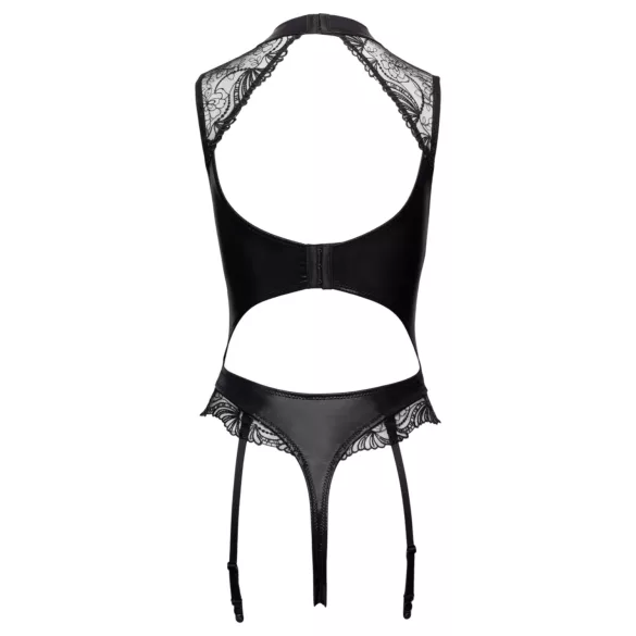 Cottelli - suspender bodysuit with open crotch (black) - M