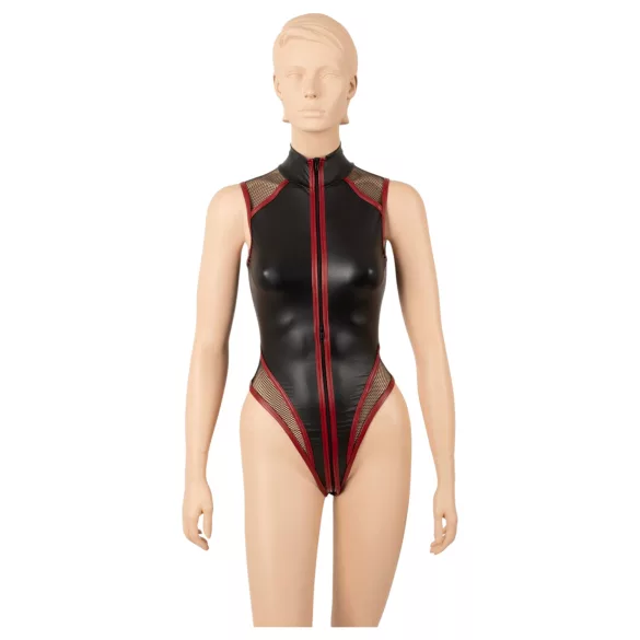 Cottelli - zip-up fishnet bodysuit (black)