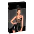 Noir - Black Patent Dress with Mesh Insets - XL