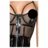 Noir - Black Patent Dress with Mesh Insets - XL
