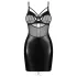 Obsessive Dominna - Shiny Sheer Panel Dominatrix Dress (Black)