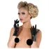 Latex short unisex gloves (black) - L