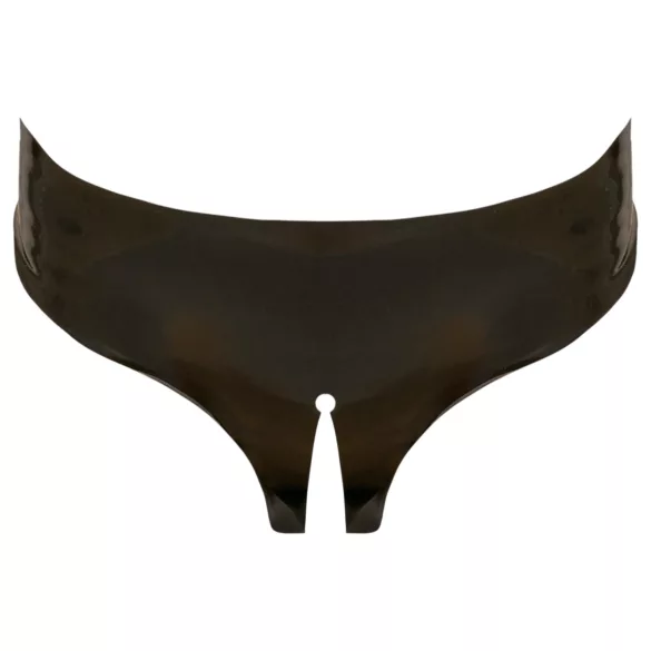 Latex black open-crotch women’s knickers (S-L)