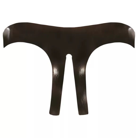 Latex black open-crotch women’s knickers (S-L)