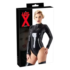 Latex long-sleeved women’s bodysuit (black)