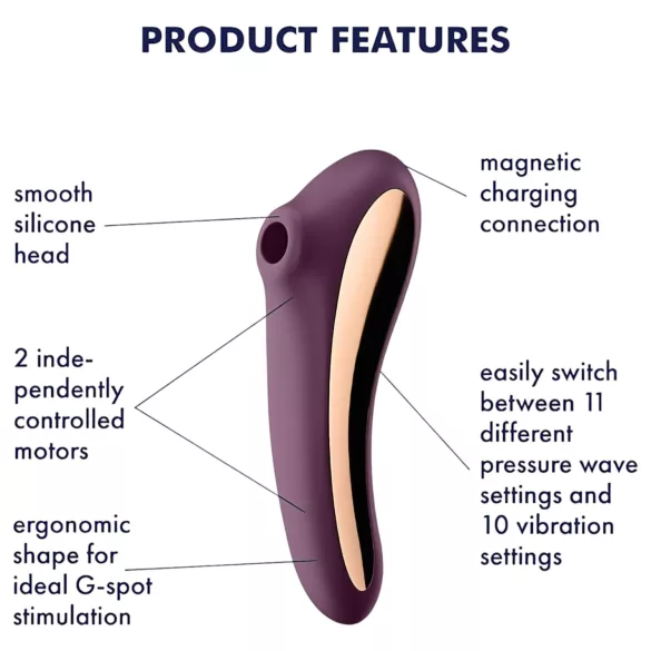 Satisfyer Dual Kiss - 2-in-1 vaginal and clitoral vibrator (purple)