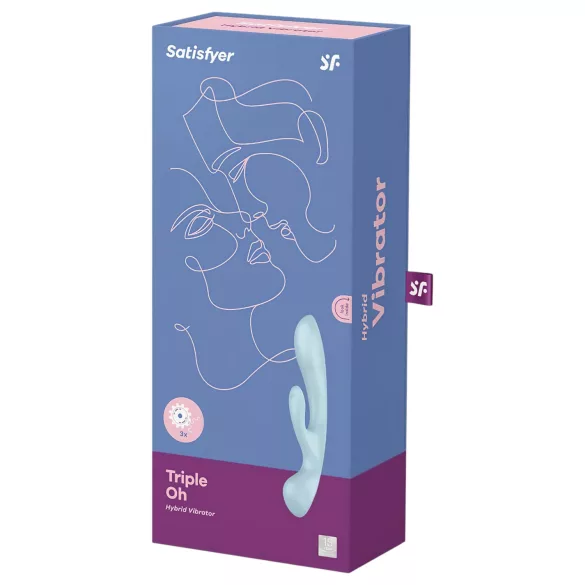 Satisfyer Triple Oh - rechargeable clitoral arm vibrator (blue)