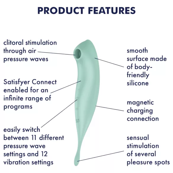 Satisfyer Twirling Pro - App-controlled clitoral vibrator (mint)