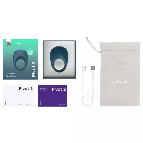 We-Vibe Pivot 2 - App-controlled vibrating penis ring for men (blue)
