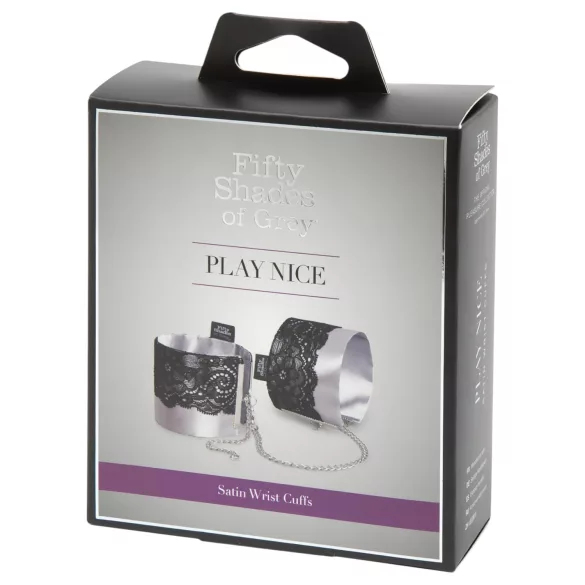 Fifty Shades of Grey Play Nice - satin cuffs (silver)