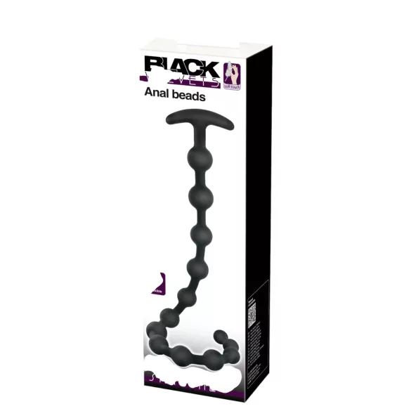 Black Velvets - beaded anal dildo (black)