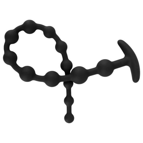 Black Velvets - beaded anal dildo (black)