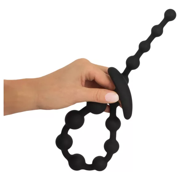 Black Velvets - beaded anal dildo (black)