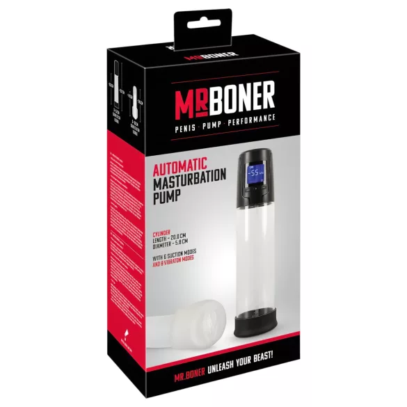 Mister Boner - rechargeable automatic penis pump (black-transparent)